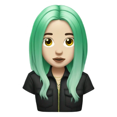 Billie eilish with green hair  sticker