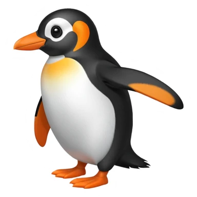 “Design a penguin character that is looking fully to the right.” sticker