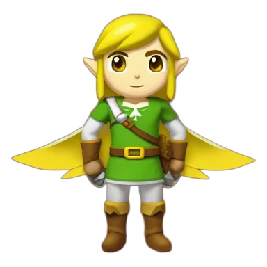 Link de the legned of zelda sur un oiseau rouge avec le dessous de ses aille blanches et un bec jaune sticker