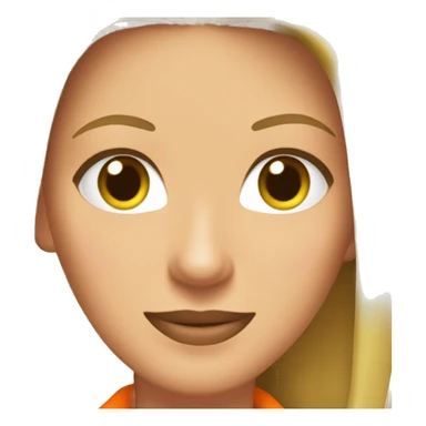 Phoebe Buffay from Friends with green eyes wearing an orange jacket sticker