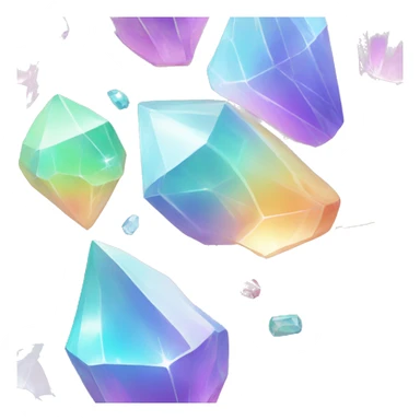 Pastel iridescent rainbow crystal clusters sticker