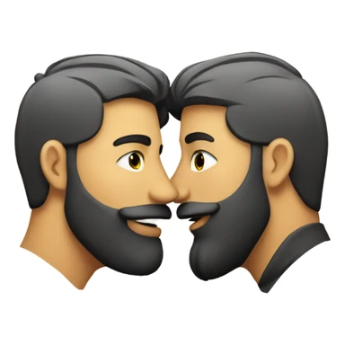 gay kiss one with beard sticker