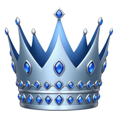 silver crown with blu gems sticker
