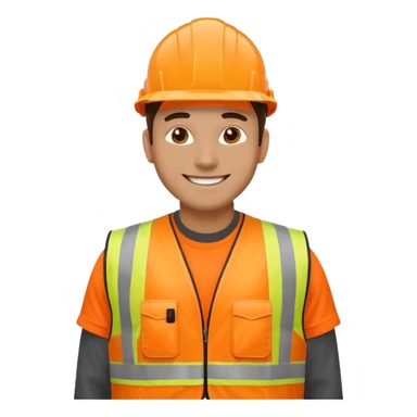 man in orange hi vis vest sticker