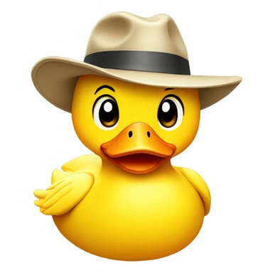 Yellow Duck with a safari hat on sticker