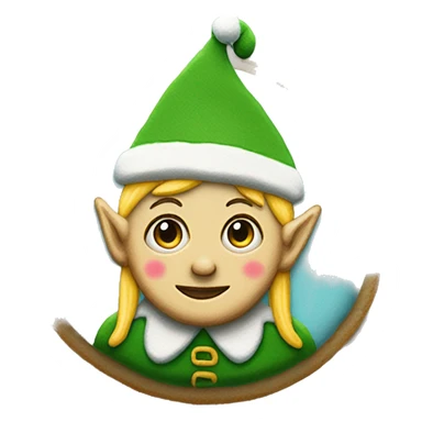 Sugar cookie elf hat painted on the cookie  sticker