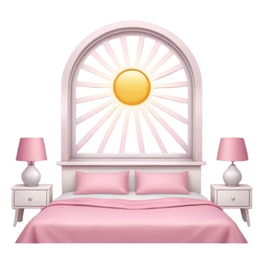 Aesthetic sun rays from window in pink bedroom sticker