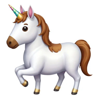 Unicorn with a dog pooping on its head sticker