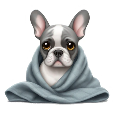 French bulldog grey in a blanket sticker