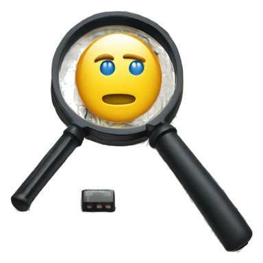 A magnifying glass over a piece of code or a circuit board sticker