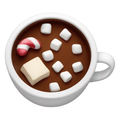 christmas burgundy colour cup with chocolate and marshmallows sticker