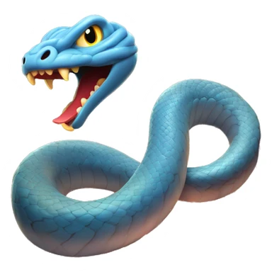 curvy blue snake breathing fire sticker