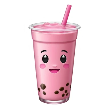 Pink boba drink  sticker