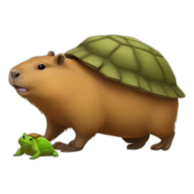 Capybara sur le dos d'une tortue sticker