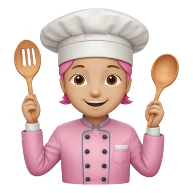 animal with pink chef costume sticker