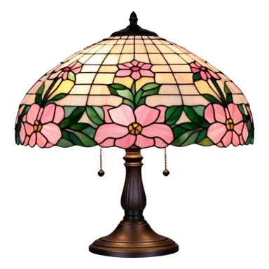 Tiffany lamp with pink sticker