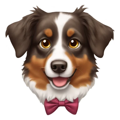 Brown Australian shepherd with a bow tie  sticker