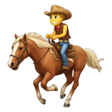 Running Horse with cowboy hat sticker