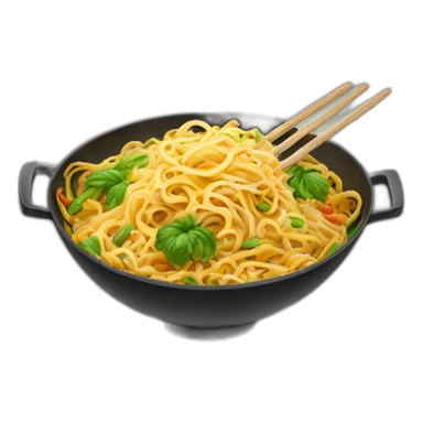 Stir-fry-noodles-in-wok sticker
