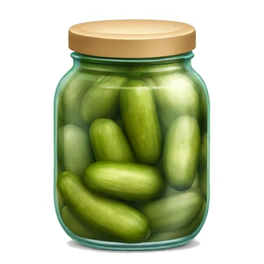 An emoji of a jar filled with pickles, showcasing the briny liquid and vibrant green pickles inside sticker