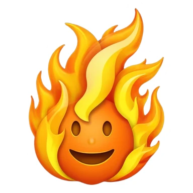 el simbolo de fuego como dibujito animado que tenga en la mano un telefono sticker