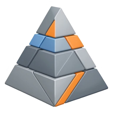 2-d triangle with boxes inside like a bureaucratic system (NOT 3D) sticker