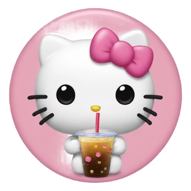 Hello kitty drinking boba sticker