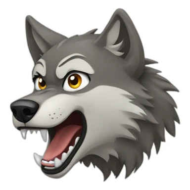 female wolf growling sticker