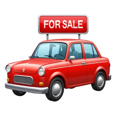 a car with a big capital letters for sale sign painted onto the window sticker