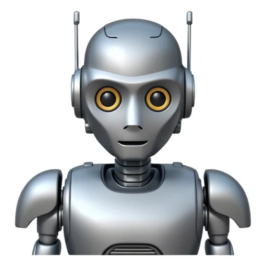 a robot writing with a pencil sticker