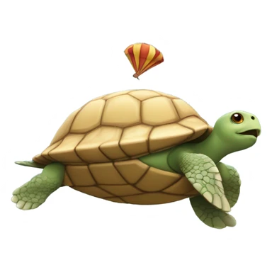 Turtle using its shell as a parachute.  sticker