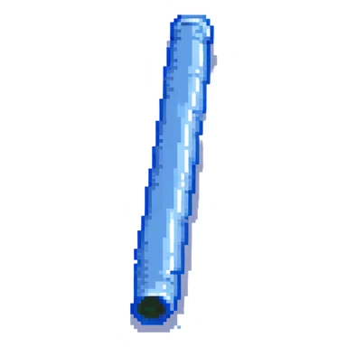blue plastic tube sticker