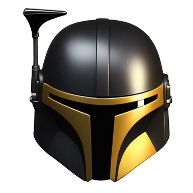 Mandalorian helmet black and yellow with antenna sticker