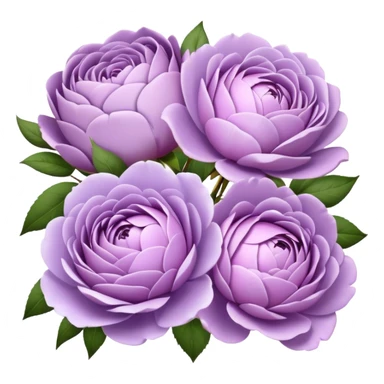 "Elegant lilac roses and peonies, detailed petals in soft purple hues."
 sticker