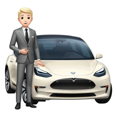 White tesla model 3 with a sleaky physician next to it sticker