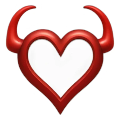 Red steel heart frame with horns sticker