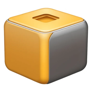  modern software box. Smooth 3D form, rounded edges, soft realistic lighting, minimalist design, no text or logos, neutral background. Rendered in the same realistic style as official Apple emojis (like the toolbox or laptop emoji). sticker