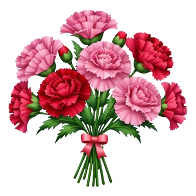 red Pink carnations bouquet sticker