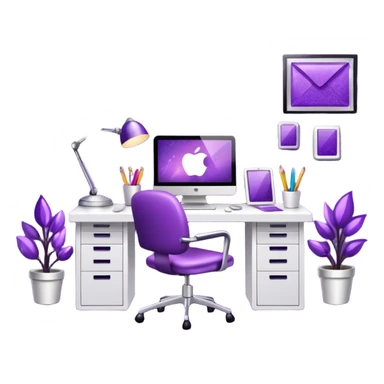 Purple Glitter office sticker