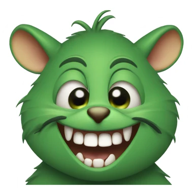"Three" green rats evil laugh sticker