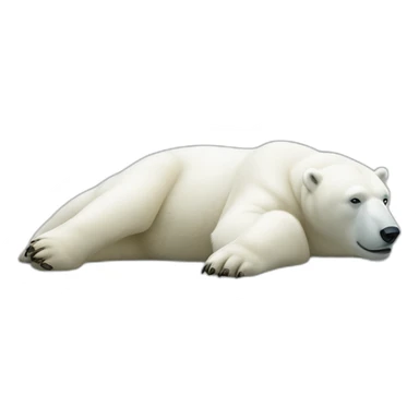 Polar bear full body laying down sticker