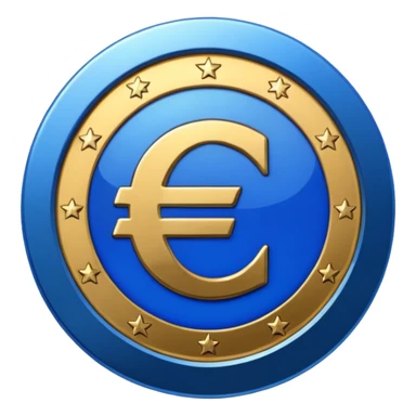 euro coin blue sticker