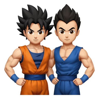 Goku and Vegeta in white backround sticker