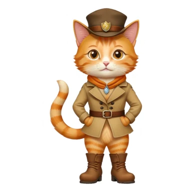 classic Puss in Boots with iconic hat and boots, confident pose sticker