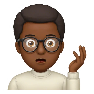 Shocked black man wearing glasses  sticker