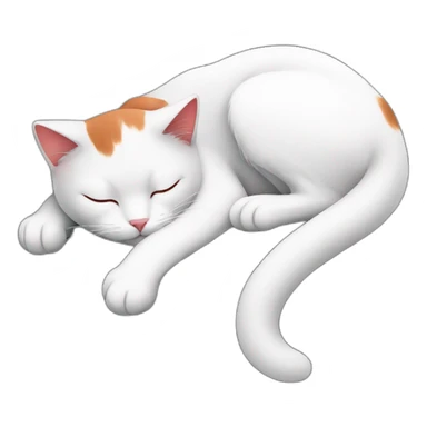 White red black cat sleeping on roof sticker