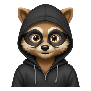 thief raccoon portrait, head and shoulders only, black burglar mask markings, sneaky smile, dark hoodie collar, mischievous eyes, 3D cartoon, mobile game icon style, clean background, no text, no watermark
 sticker