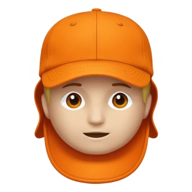 Orange baseball hat with nothing on it sticker