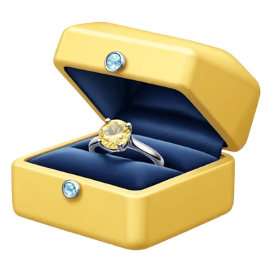 diamond ring in a pale yellow box  sticker