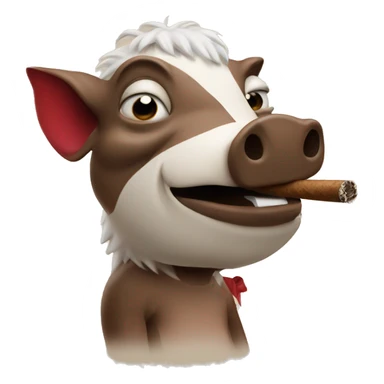 Razorback smoking a cigar sticker